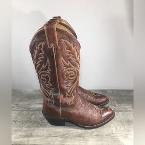 Justin 1560 Marbled Deerlite Men’s Western Cowboy Leather Marbled Boots Size 6.5